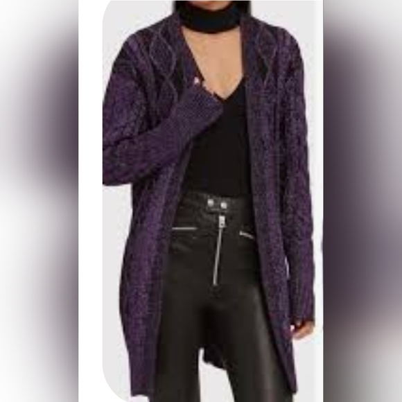 RtA Sweaters - RtA Metallic Purple Cardigan